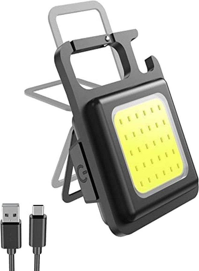 SHB Offical Store for The Genuine Keychain LED Light with Bottle Opener, Magnetic Base and Folding Bracket Mini COB 500 Lumens Rechargeable Emergency Light (Square with 4 Modes) - Image 1